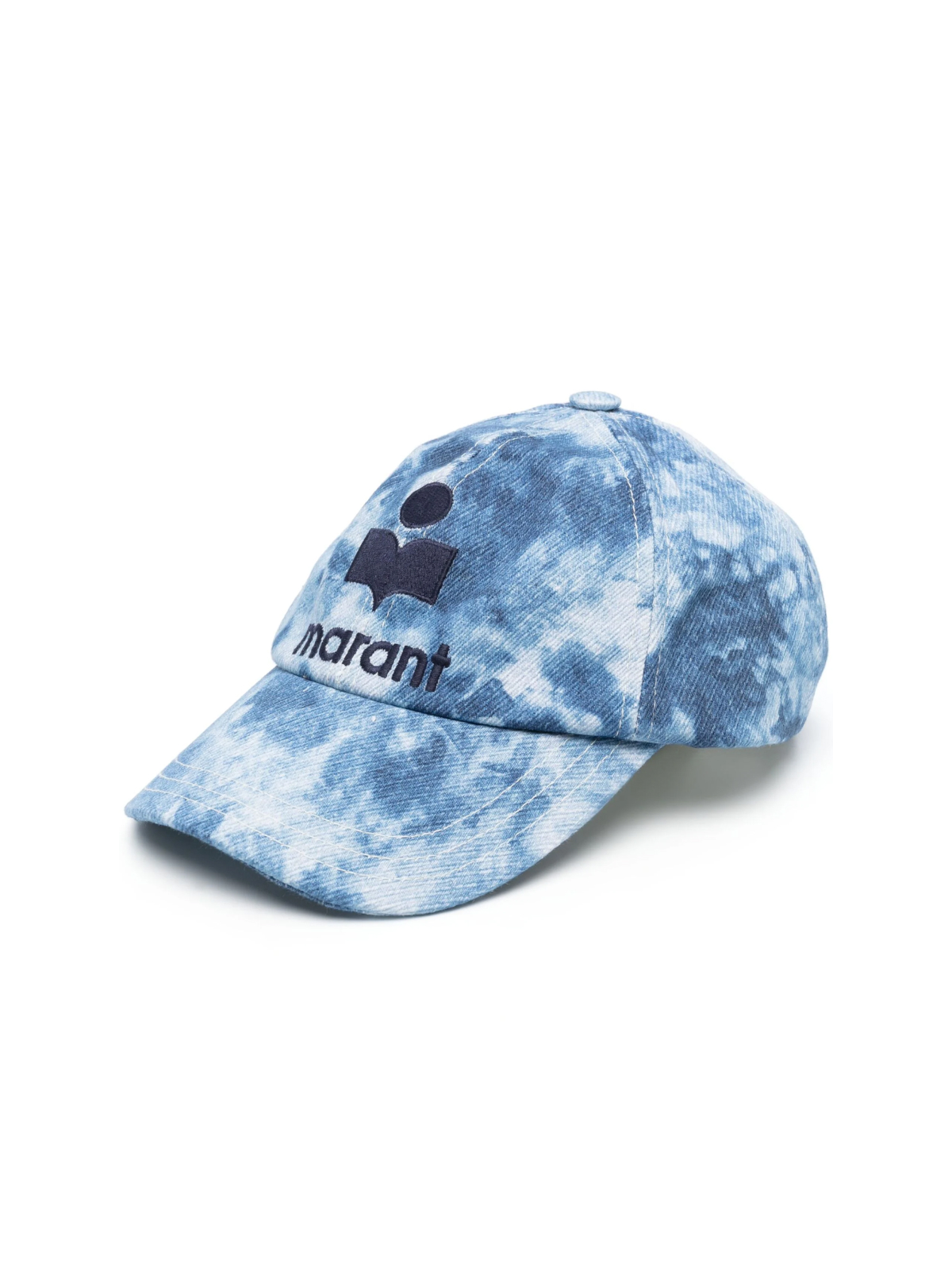 Isabel Marant Blue Tyron Logo Tie Dye Baseball Cap