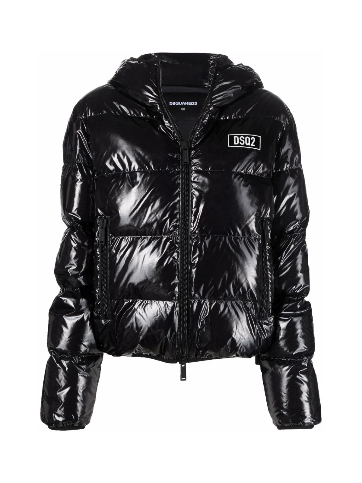 Dsquared2 Black Logo Patch Down Jacket