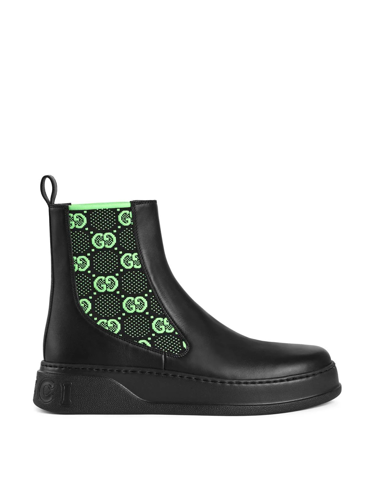 Gucci Black Gg Supreme Monogram Ankle Boots