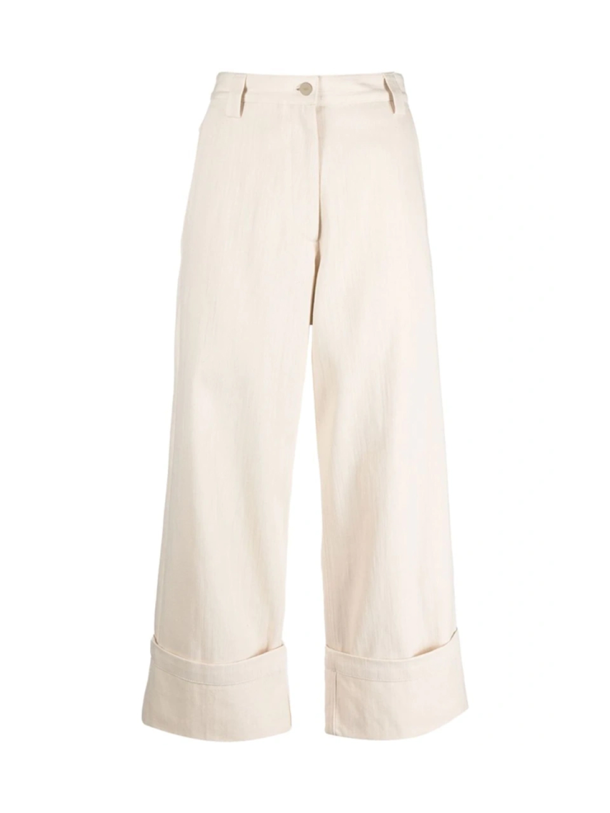 MONCLER White Wide Leg 1952  Trousers