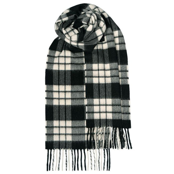 Lochcarron of Scotland Beau Luxury Cashmere Scarf - Macfarlane Black And White