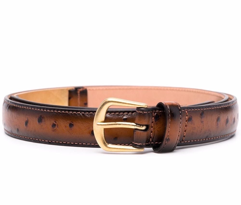 Dsquared2 Brown Ostric Skin Effect Buckle Belt