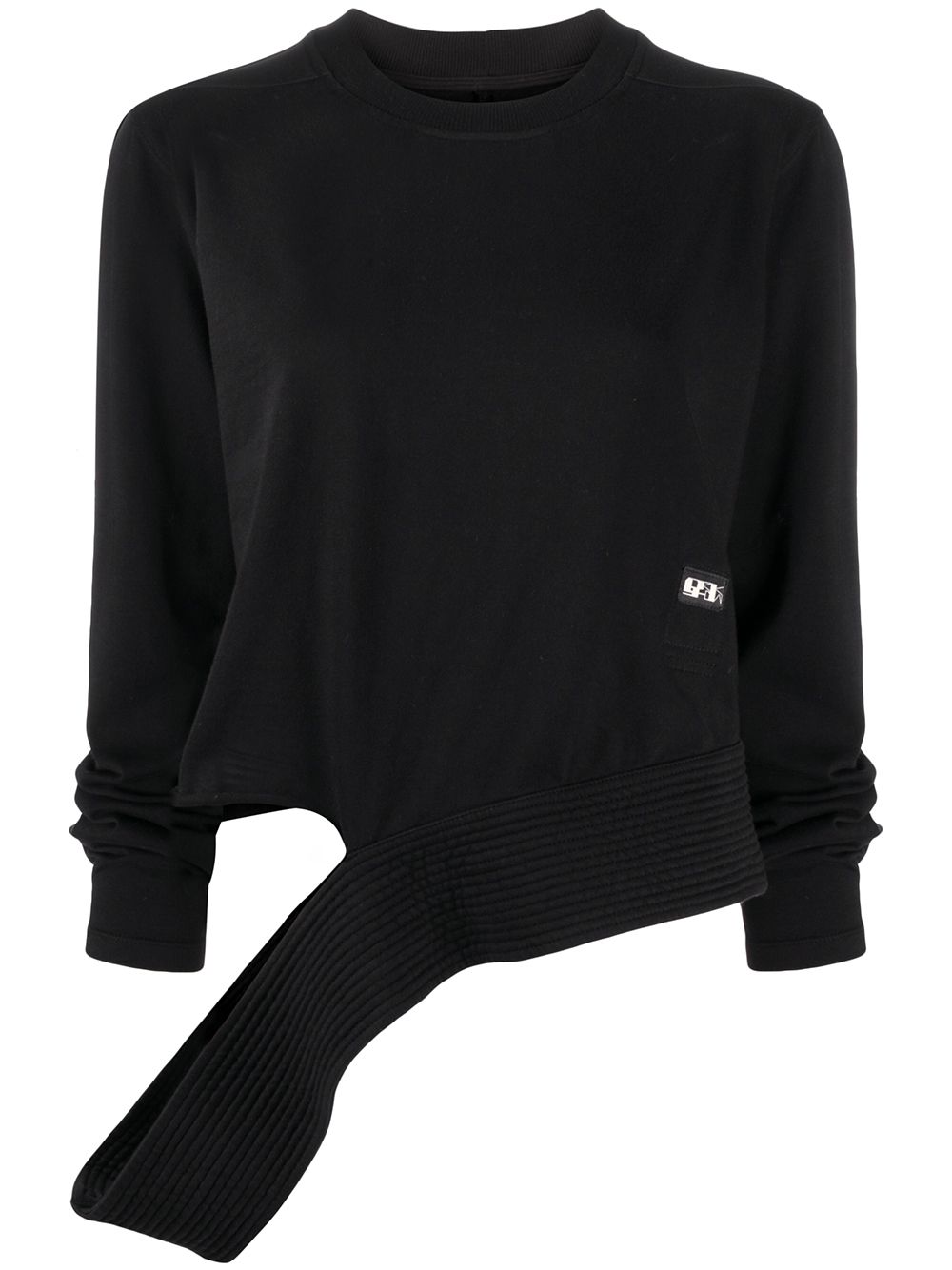 Rick Owens  Black Creatch Cut Out Sweatshirt