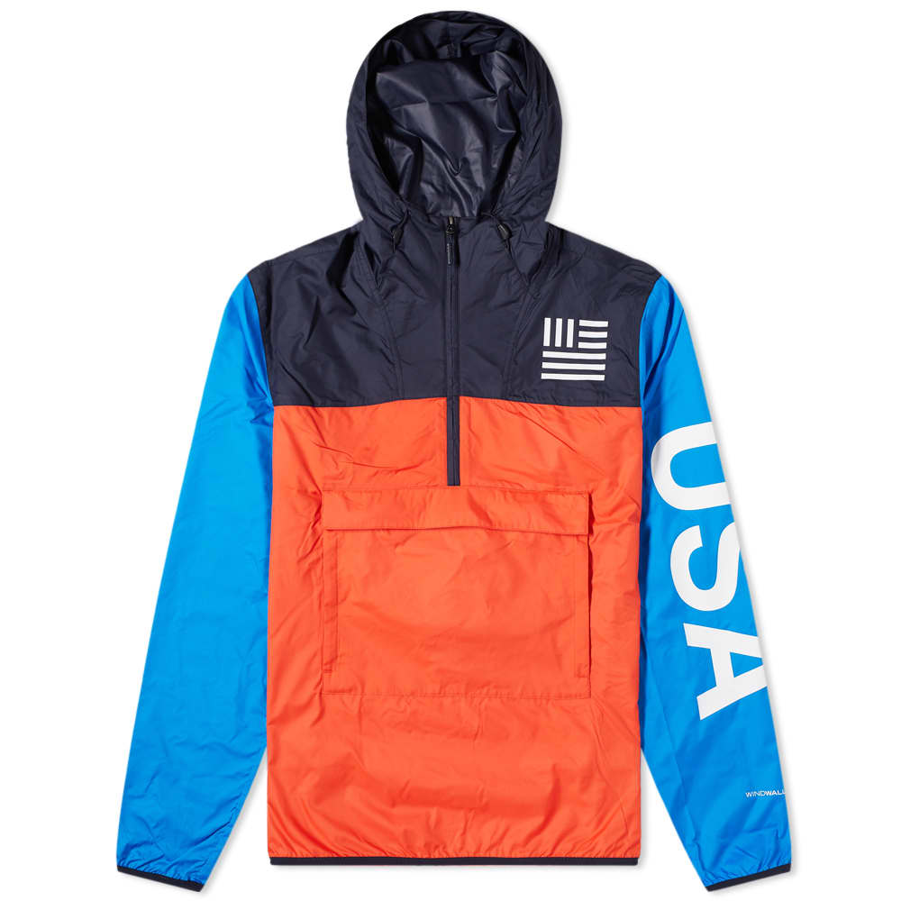 The North Face  Fiery Red Aviator and Hero Blue Ic Packable Anorak Jacket