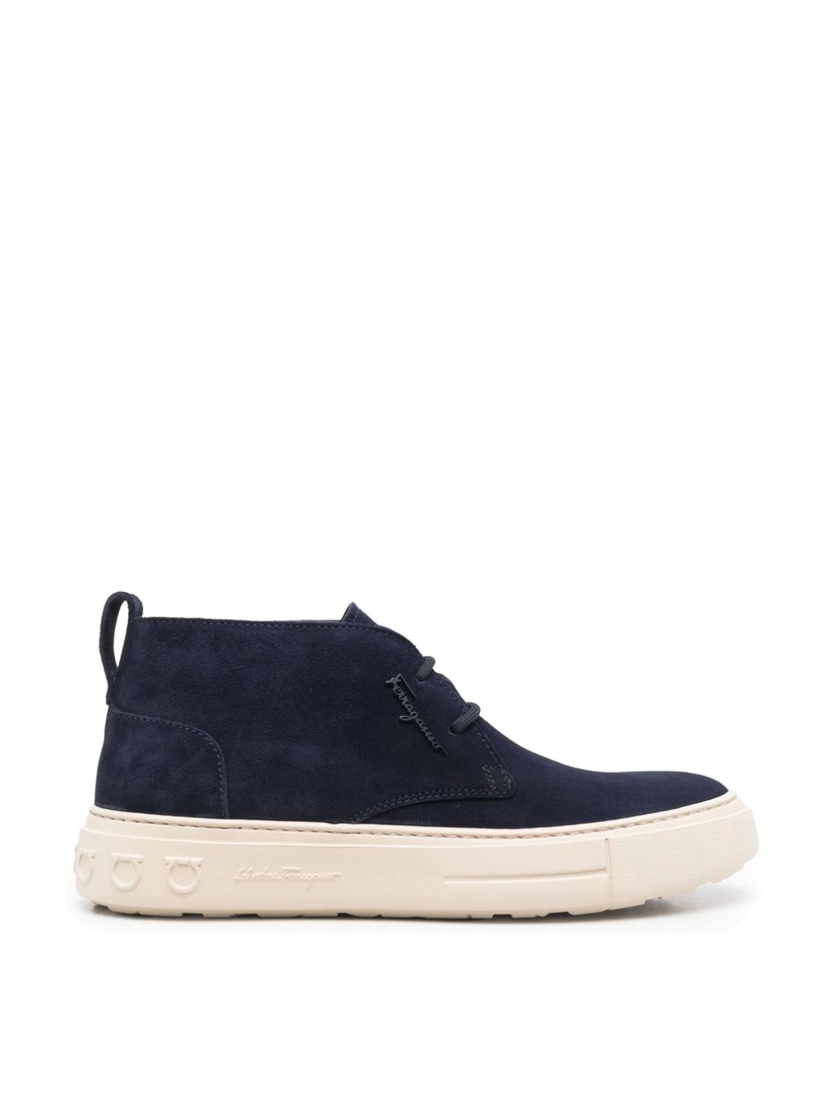 Ferragamo Blue Garcon Montgomery Lace Up Desert Boots