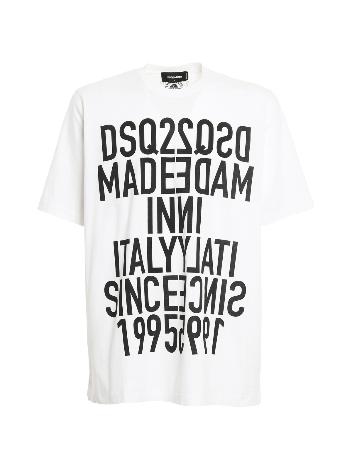 Dsquared2 White Slouch Fit Reverse Printed Logo T Shirt