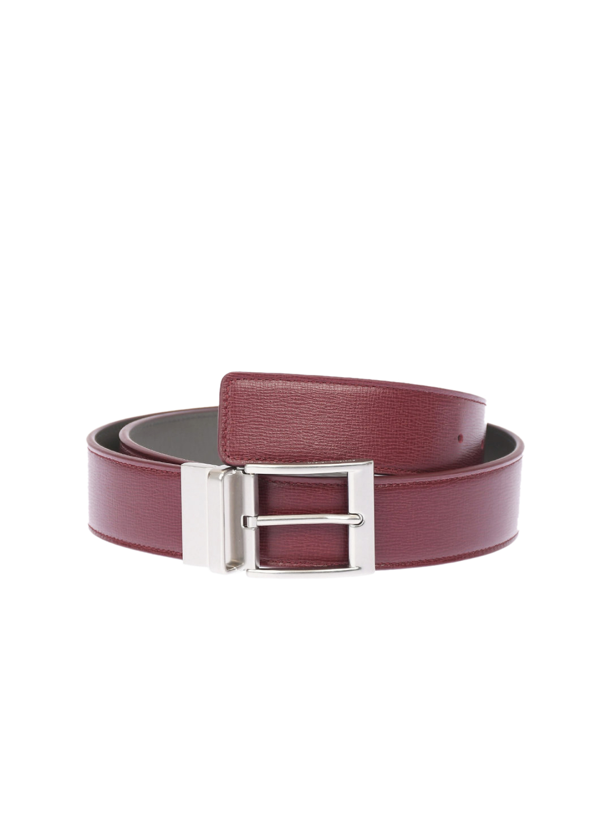 Bottega Veneta  85cm Burgundy Reversible Logo Buckle Belt