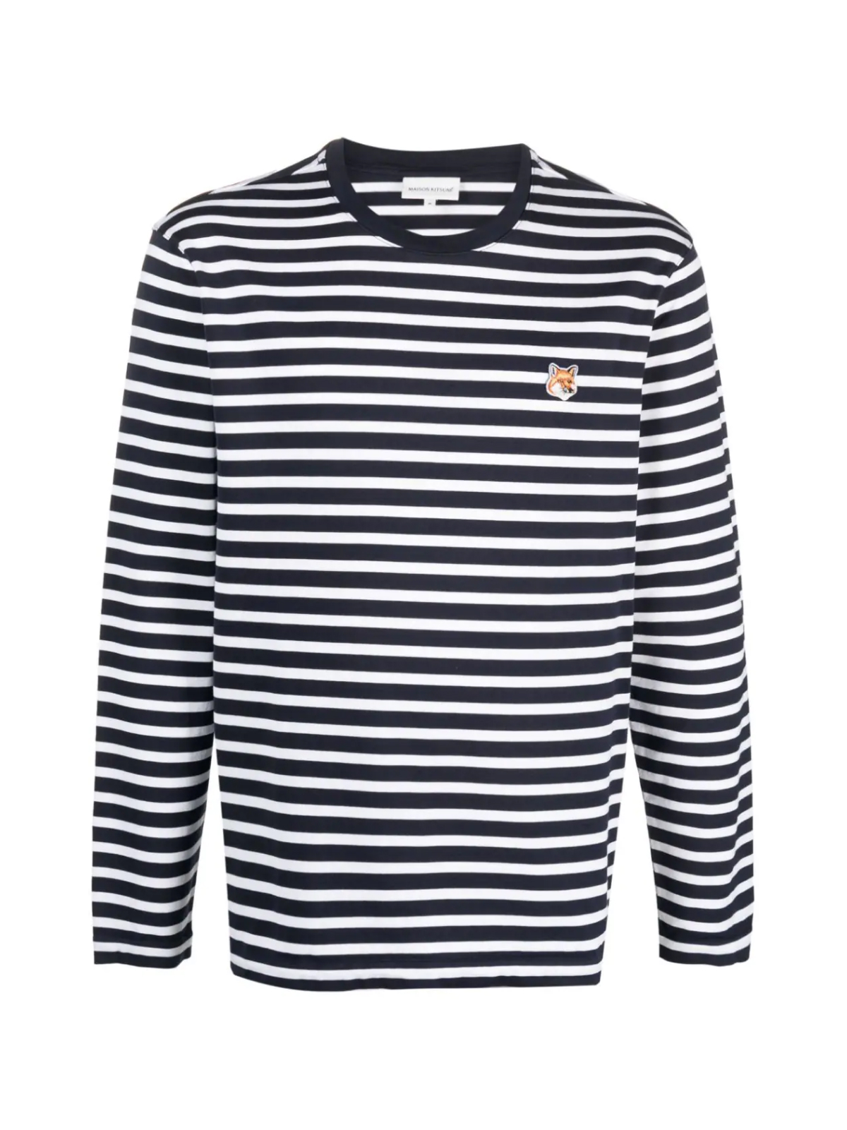 Maison KitsunÃ© Fox Logo Striped T-shirt