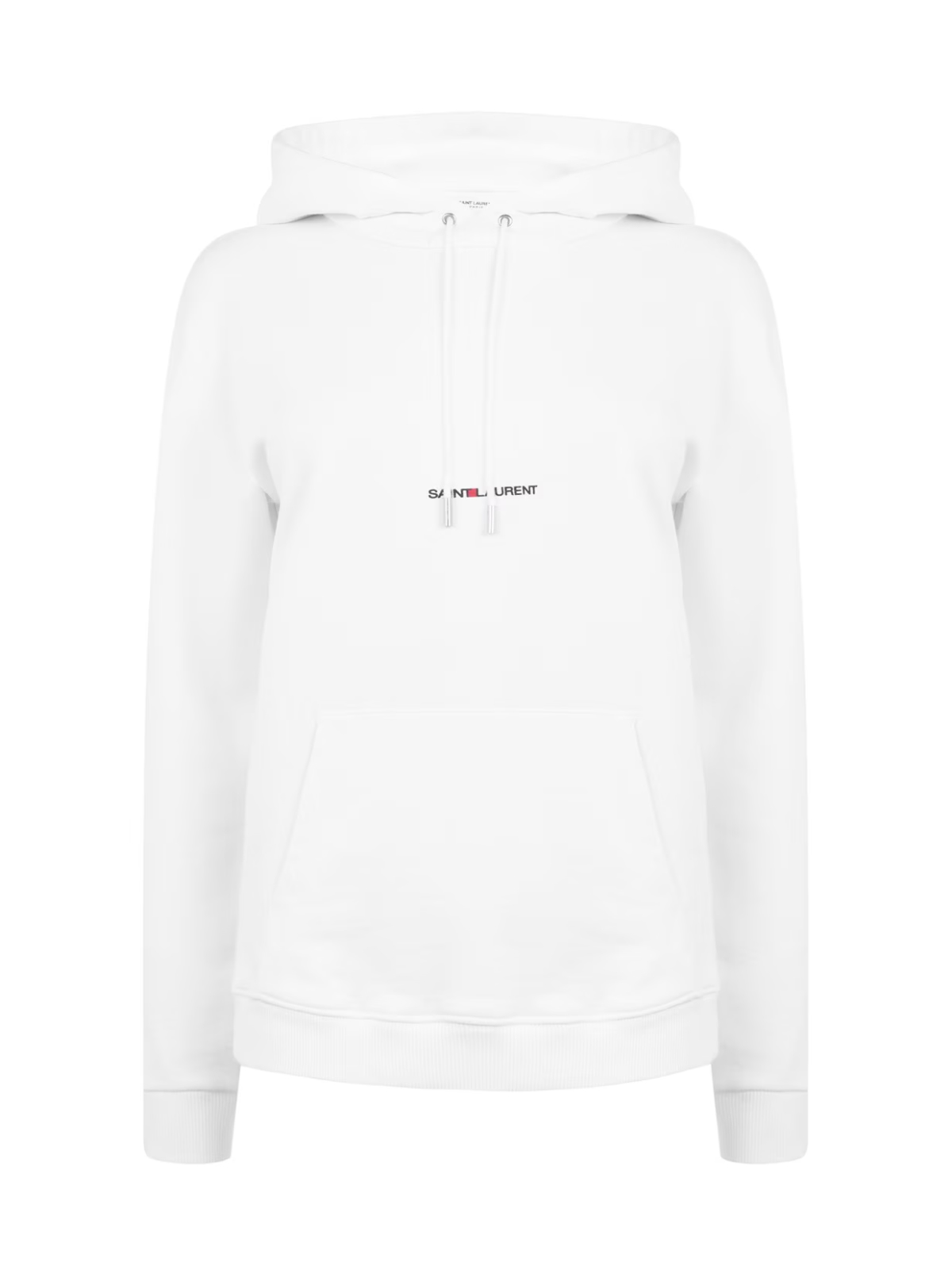 Saint Laurent White Rive Gauche Logo Hoodie