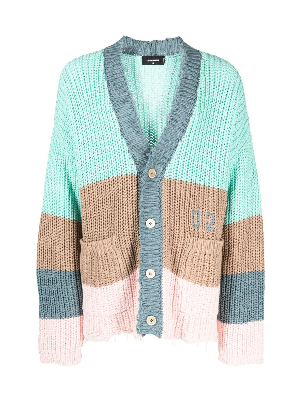 Dsquared2 Multicolor Logo Loose Fit Cardigan