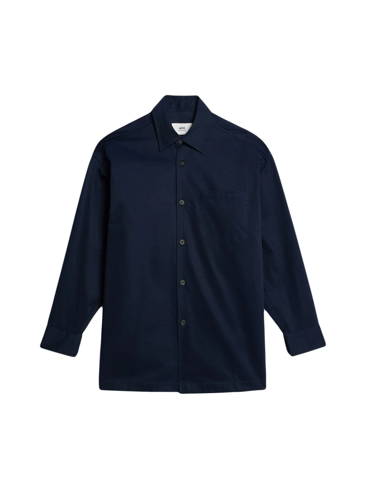 AMI Paris Blue Logo Printed Overshirt