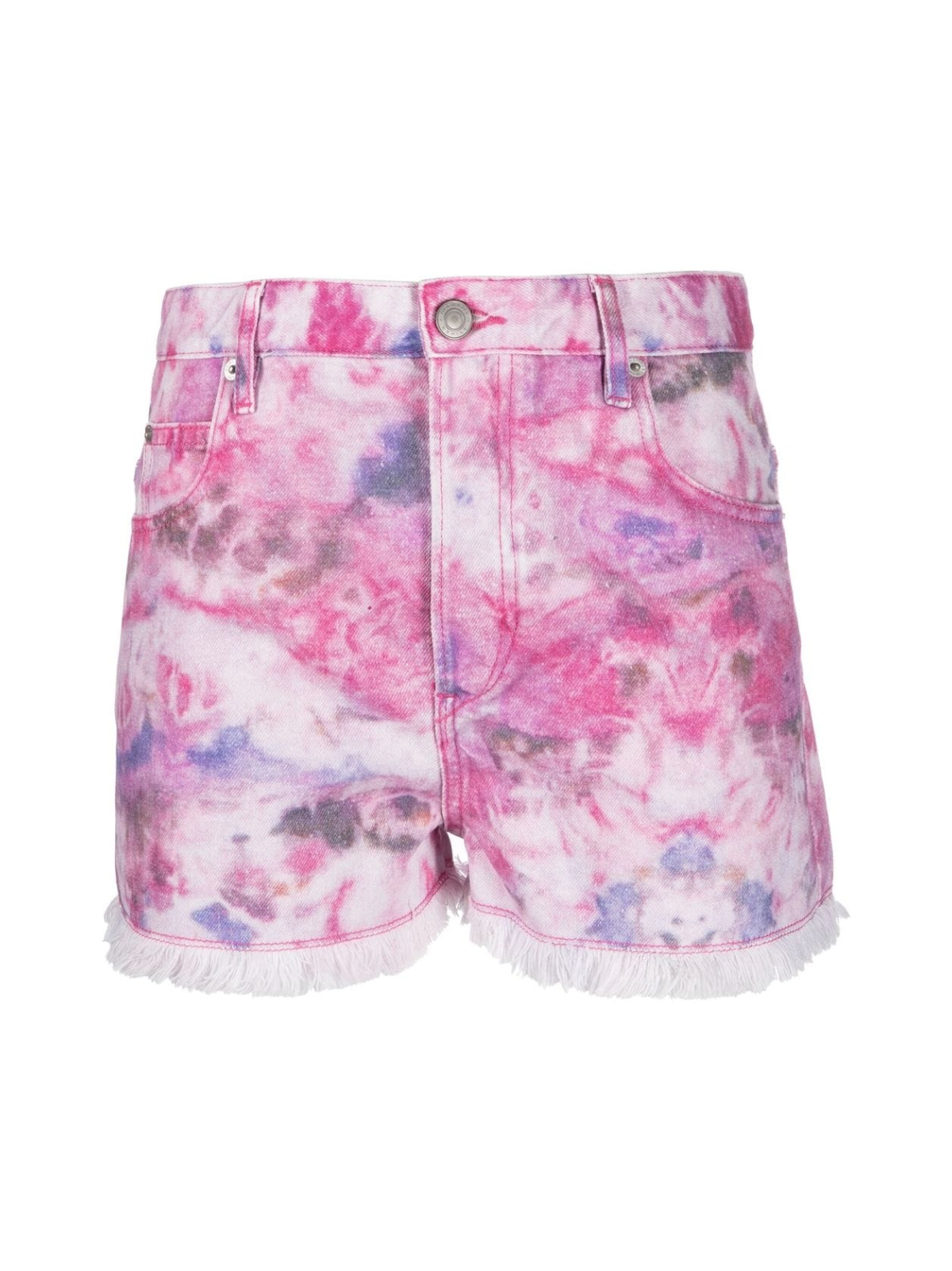 Isabel Marant Mulberry Lesia Tie Dye Frayed Shorts