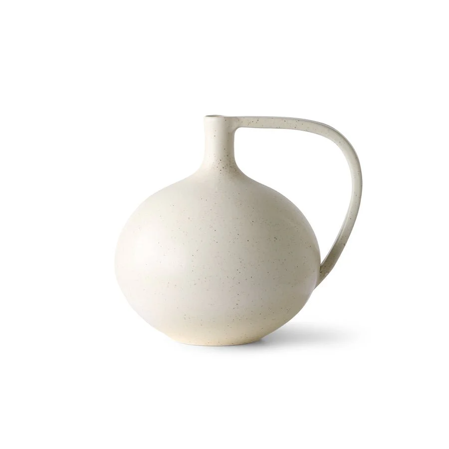 HK Living Ceramic jar M white speckled 