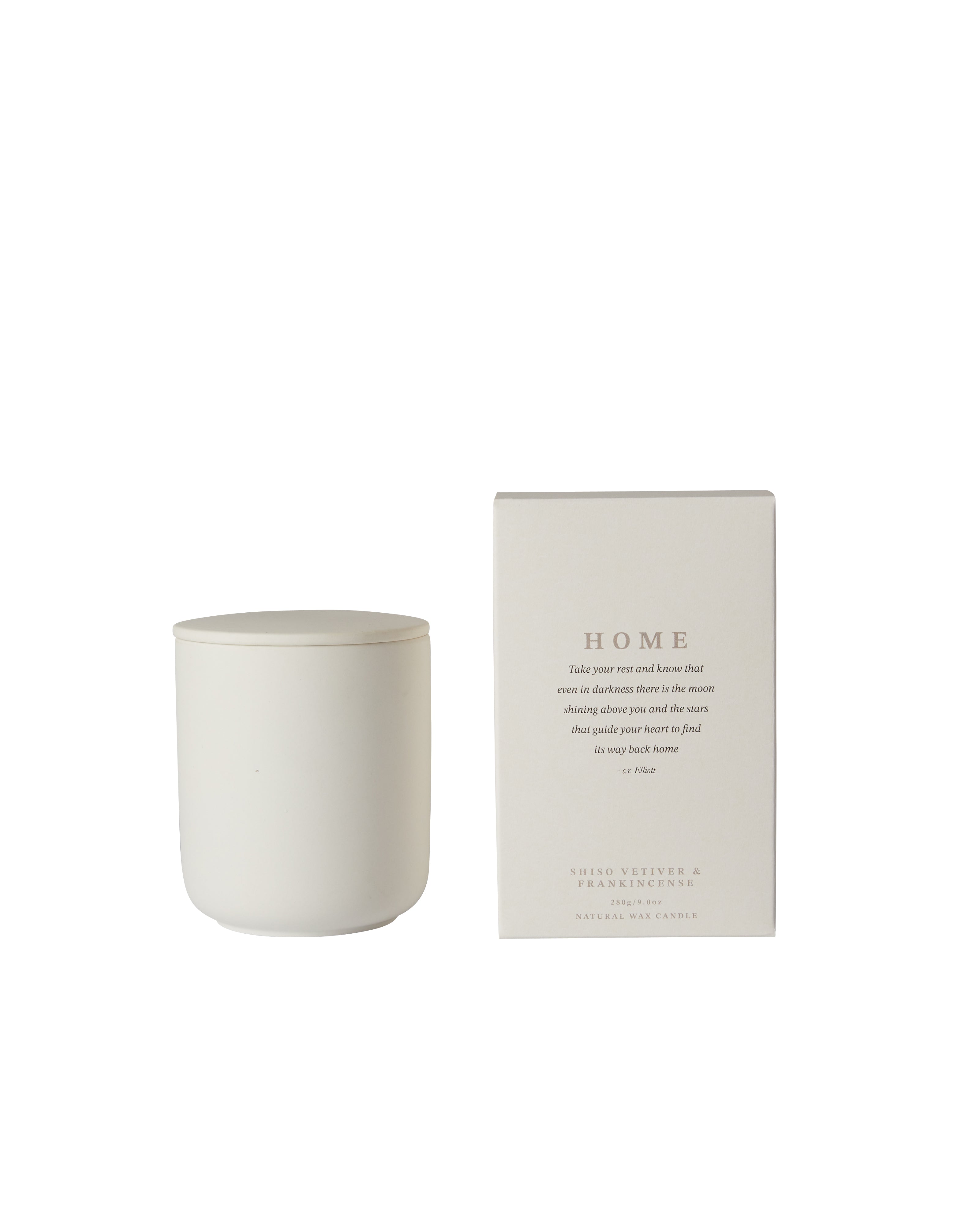 Chalk UK White Candle Home | Shiso Vetiver & Frankincense | 280g