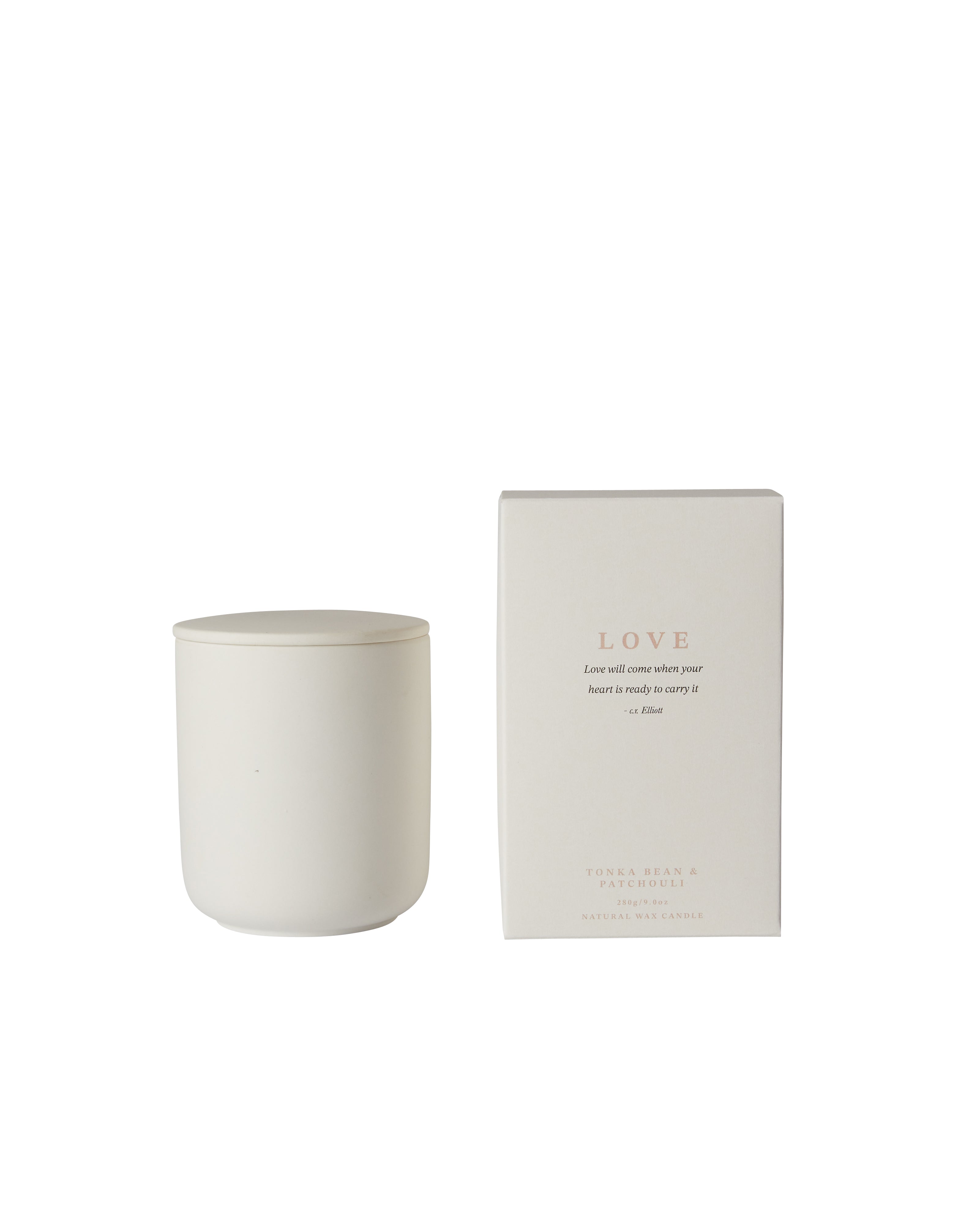 Chalk UK White Candle Love | Tonka Bean & Patchouli | 280g