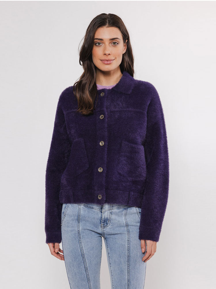 Rino and Pelle Bubbly Boxy Jacket Eggplant