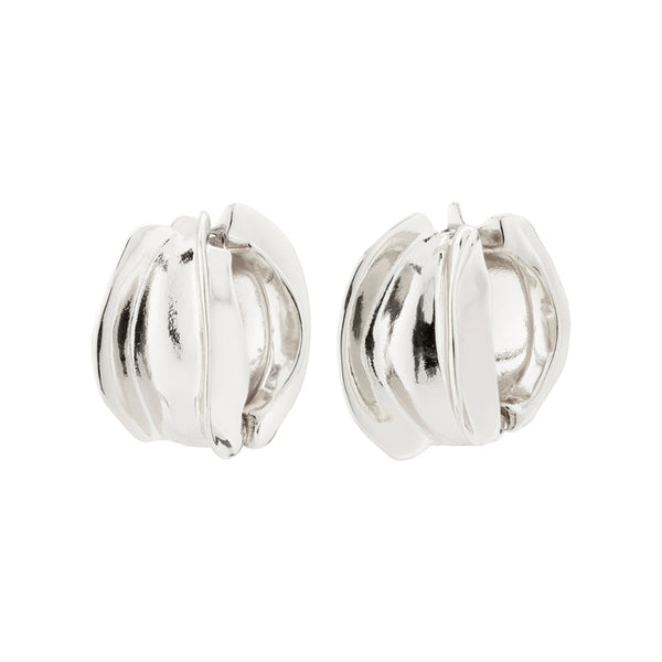 Pilgrim Stay Recycled Hoop Earrings Silver-plated