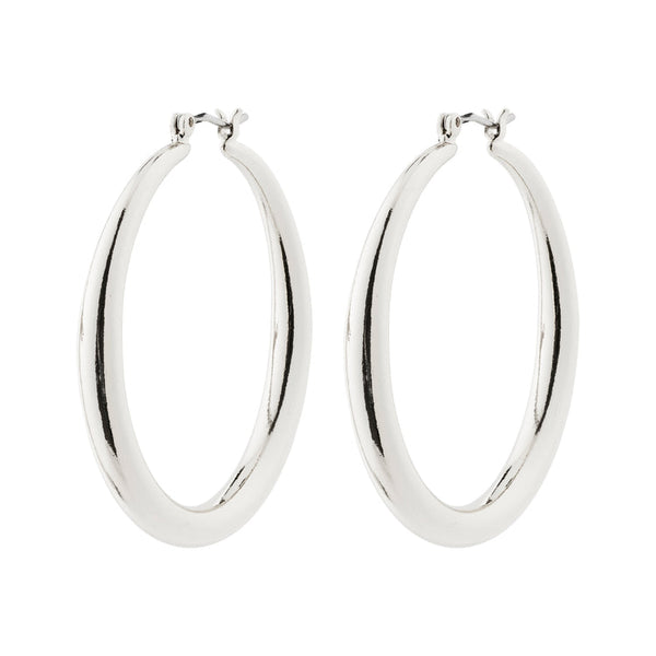 Pilgrim Priya Recycled Hoop Earrings Silver-plated