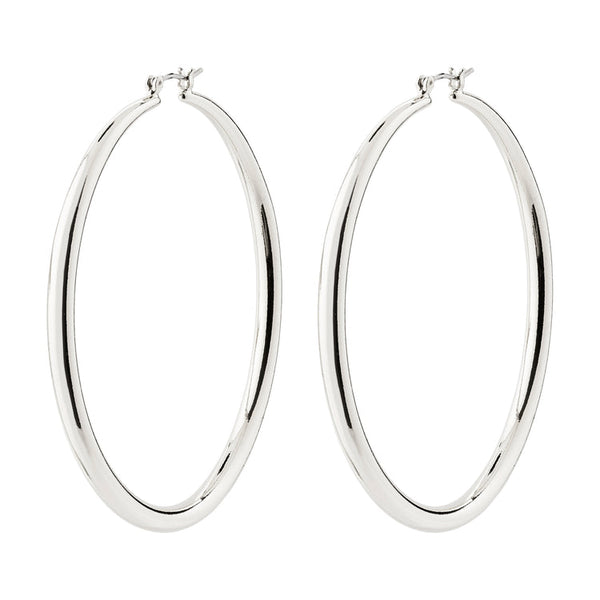 Pilgrim Priya Recycled Large Hoop Earrings Silver-plated