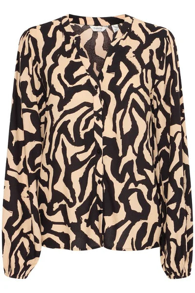 b.young Josa Shirt In Black Modern Print Mix