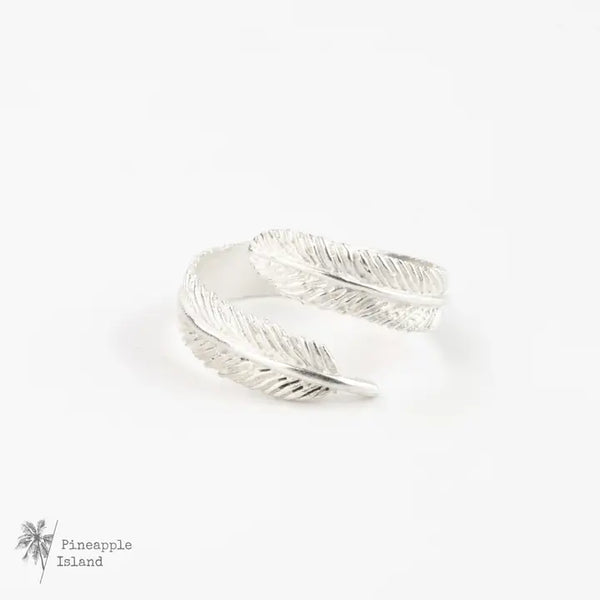 Pineapple Island Paradise Wrap Feather Ring