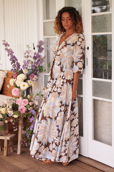 Jaase Calypso Blue Print Indiana Maxi