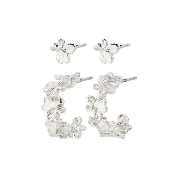 Pilgrim Zhuri Recycled Earrings 2-in-1 Set Silver-plated