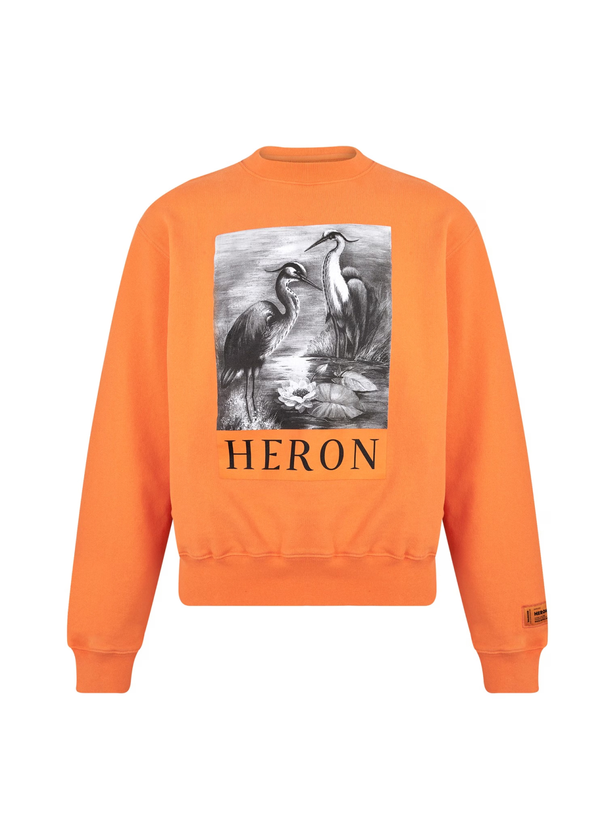 Heron Preston Orange Nf Heron Logo Bw Crewneck Sweatshirt