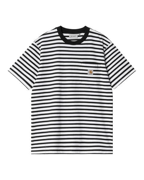 Carhartt Camiseta Ss Seidler Pocket - Stripe Black/white