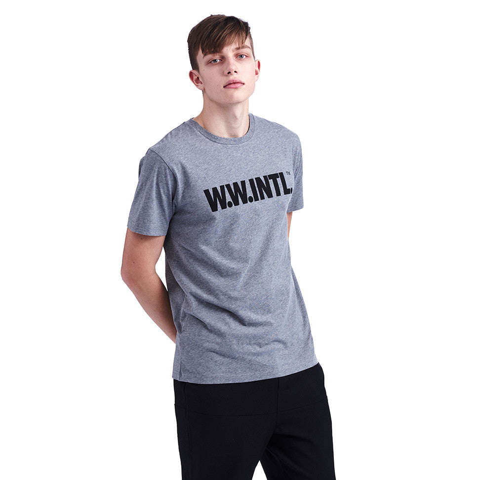 Wood Wood Grey Melange WW Intl T Shirt 