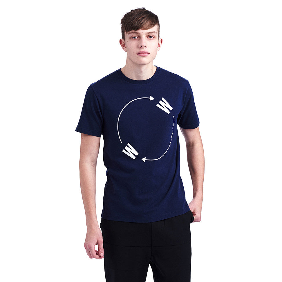 Wood Wood Navy WW Logo T Shirt