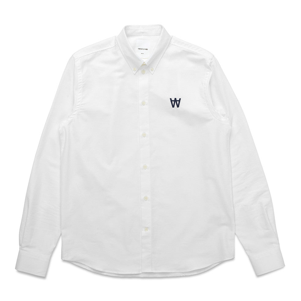 Wood Wood White Timothy Logo Shirt