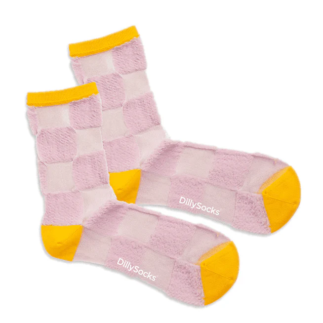 DillySocks Karierte Halbtransparente Socken