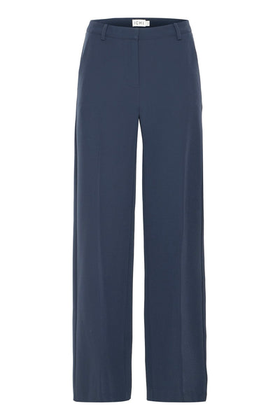 ICHI Ihlexi Dark Navy Casual Wide Leg Trousers