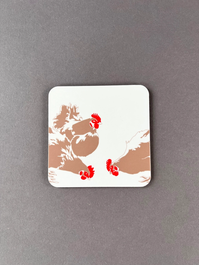 Penguin Ink Three Hens Coaster