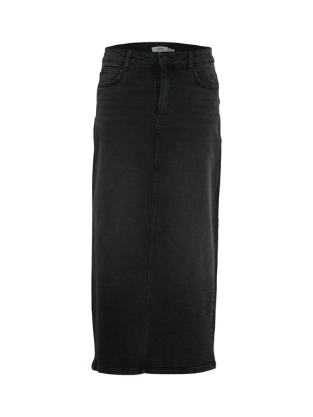 b.young Donella Long Skirt Black Denim