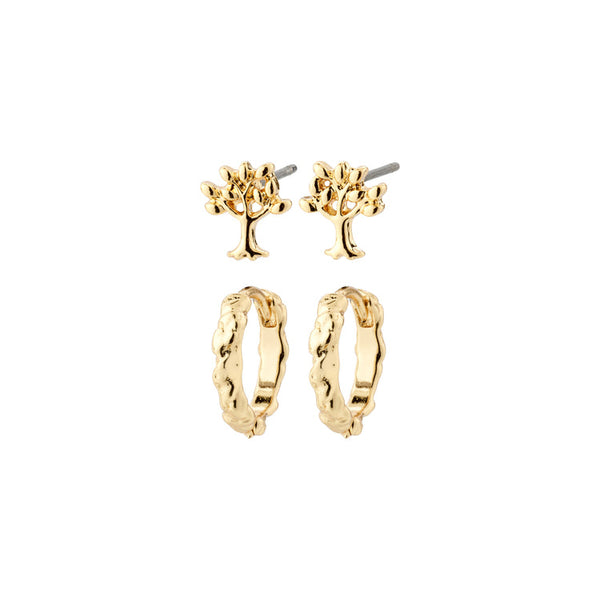 Pilgrim Piper Recycled Gift Set, Earrings 2-in-1 Set, Gold-plated