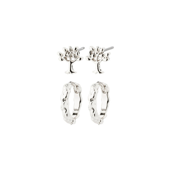 Pilgrim Piper Recycled Gift Set, Earrings 2-in-1 Set, Silver-plated