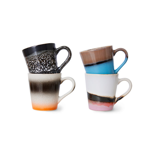 HK Living 70s ceramics Funky espresso mug set of 4