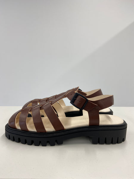 Beaumont Organic Salerno Sandals In Brown Uk Size 6