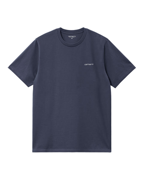 Carhartt Camiseta S/S Script Embroidery T-Shirt - Air Force Blue / White