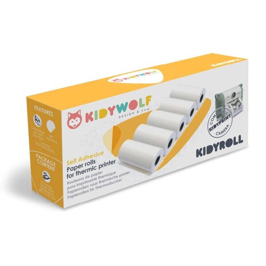 Kidywolf Papel Adhesivo 5 Rollos Cámara De Impresión Térmica Kidyprint