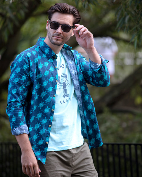 The Aloft Shop Aloft Teal & Navy Turtle Shirt