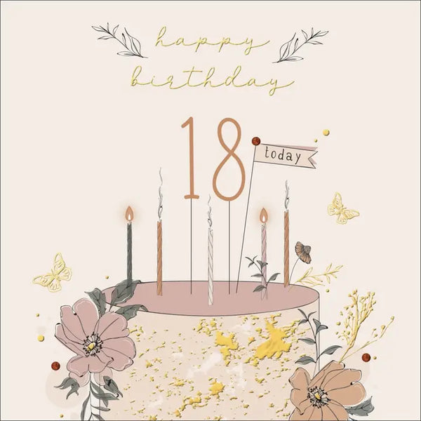 The Handcrafted Card Company 18th Birthday Greeting Card