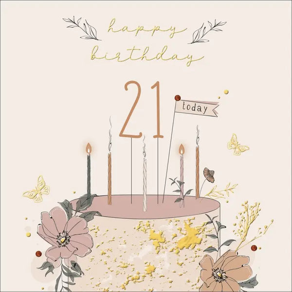 The Handcrafted Card Company 21st Birthday Greeting Card