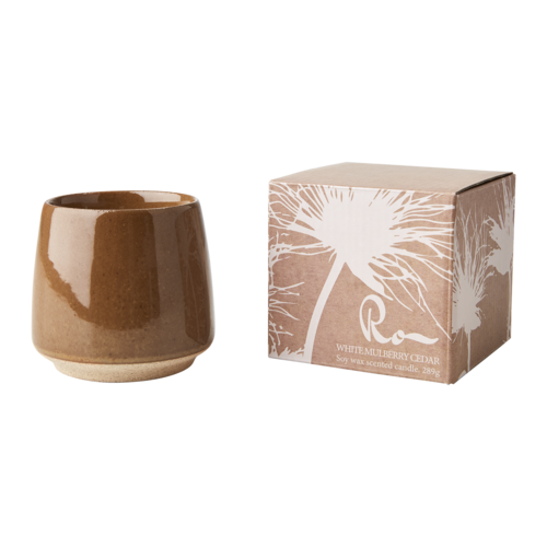 Affari White Mulberrry Cedar Ceramic Candle