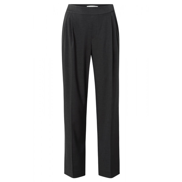 Yaya Phantom Woven Wide Leg Trousers with Side Pockets and Pleated Detail