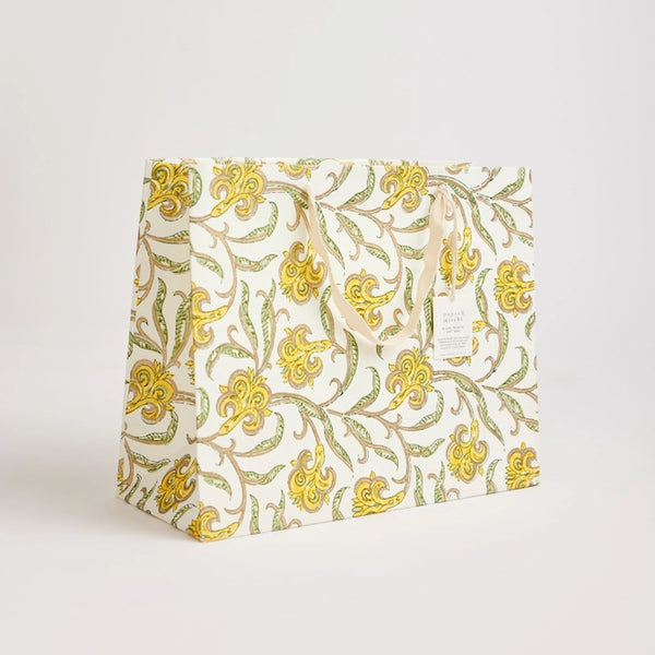 Paper Mirchi Large Iris Glitz Sunshine Hand Block Printed Gift Bag