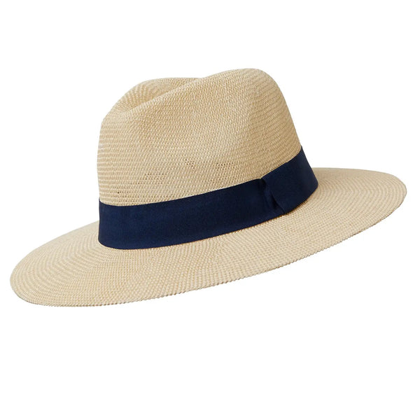 Somerville Natural Paper with Navy Band Panama Hat