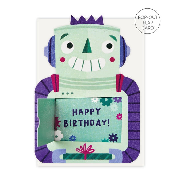 Stormy Knight Smiley Robot Birthday Card